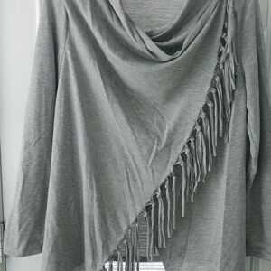 Gray Fringe Women's Sweater
